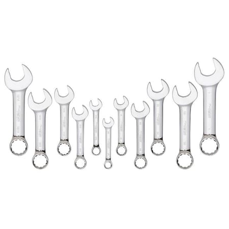 Platinum Platinum PLT-99505 SAE Stubby Full Polished Combination Wrench Set - 11 Piece PLT-99505
